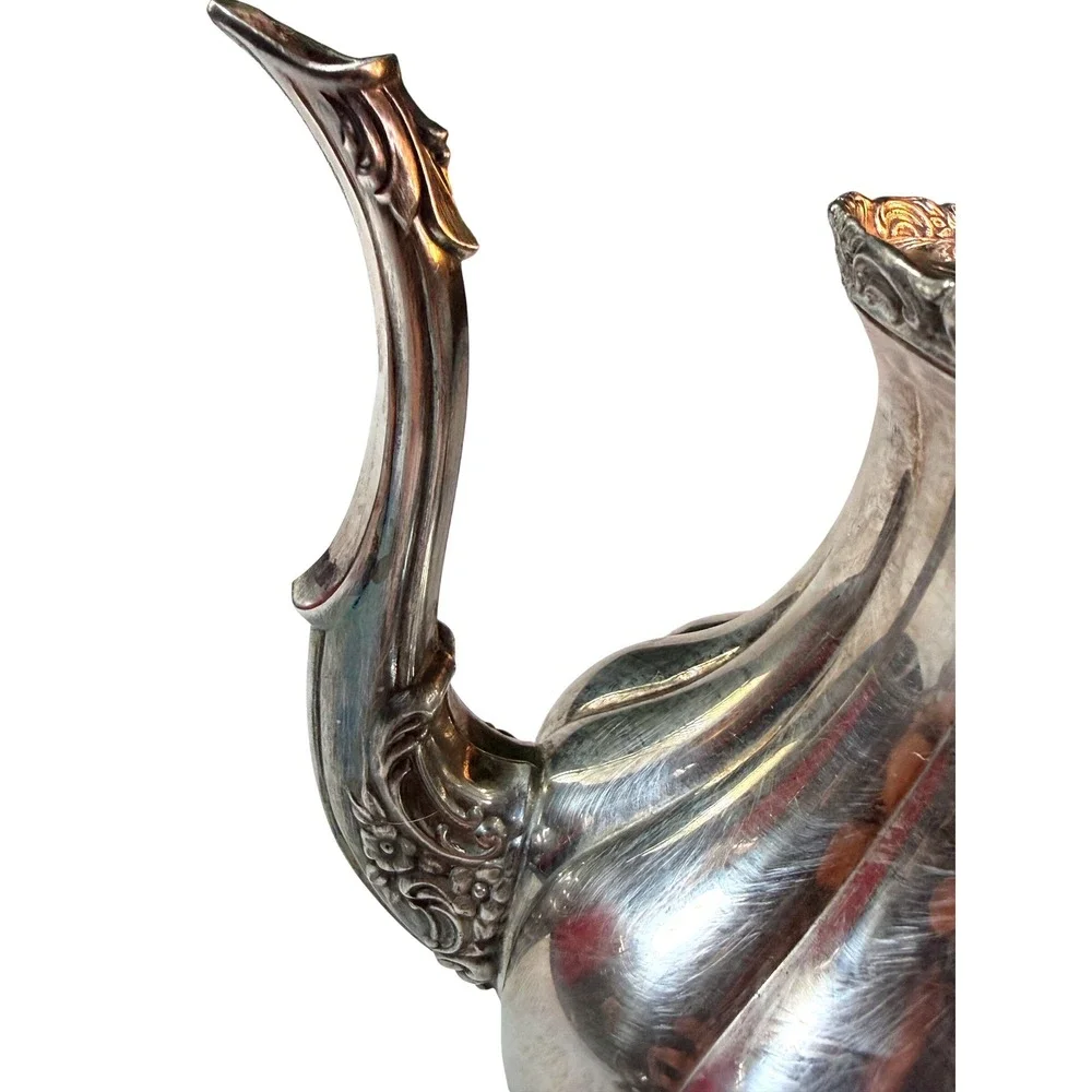 Vintage MCM Silverplate Coffee Pot Ornate‎ Victorian Style Teapot Decorative